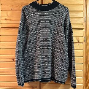 LIZSPORT LIZ CLAIBORNE Women's Black and White Geometric Patterned Sweater, SZ S